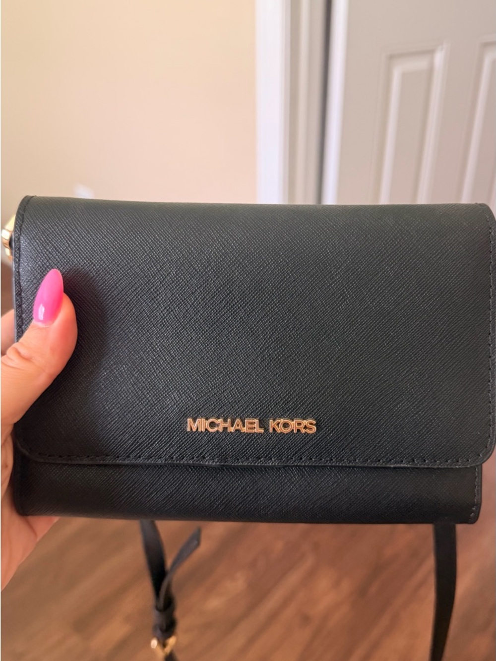 Michael Kors Black Crossbody with Gold Logo